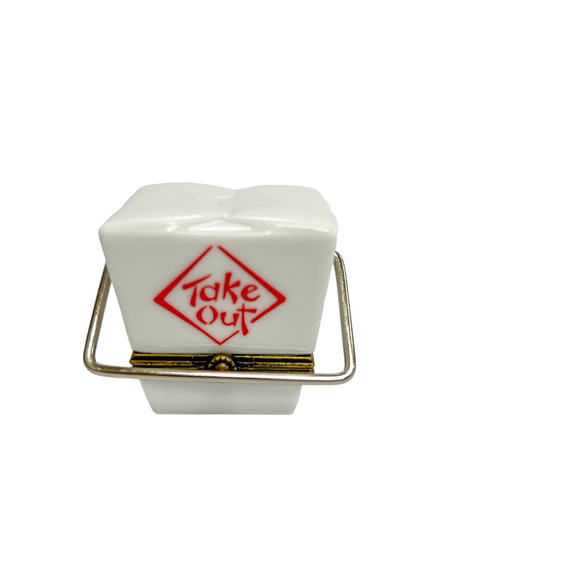 Chinese Takeout Food Box PHB Porcelain Hinged Trinket Box Midwest of Cannon Fall - Picture 1 of 6